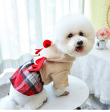 Warm Clothes for Dogs and Cats, Red Check Elk Skirt