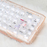 Fully Transparent Glacier Keycaps with Engraved Ice Translucency, Keyboard Accessories