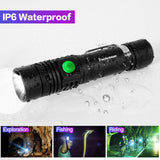 Portable Mini WT518 T6 Flashlight – 1000 Lumens, 3 Modes, Zoomable LED, Clicky Switch, Clip-on Torch