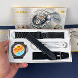 Waterproof GPS Track, Outdoor Sports, Three Strap, Stainless Steel Smartwatch