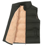Winter Fleece Lined Coat, Men's Outdoor Warm, Vest Style Jacket