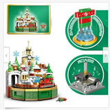 Castle Music Box Building Block Toy – Assembled Mini Bricks Gift Set