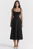 Fashion Suspender Gown for Women, Commuter Temperament, Solid Color, French, High-split Sexy Summer Dresses