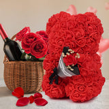 Rose Bear, Preserved Fake Flower, Valentine's Day, Birthday Present
