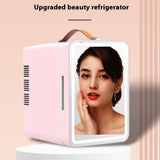 Mini Beauty Fridge with Built-in Light – Portable Skincare & Makeup Refrigerator for Home & Car