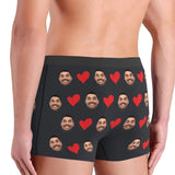 Personalized Face Photo Underwear, Heart Boxers Men's Briefs, Gifts for Husbands, Boyfriends