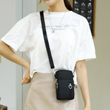 Solid Color Mobile Phone Bag, Female Messenger Crossbody Shoulder Arm Bags