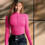 Fashion Long Sleeve Jumpsuit, Seamless Slimming Shapewear for Women's Romper