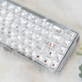 Fully Transparent Glacier Keycaps with Engraved Ice Translucency, Keyboard Accessories
