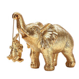 Gold Elephant Cradle Ornament, Resin Home Decorations
