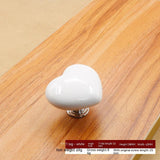 Wardrobe Drawer Cabinet Door, Color Heart-shaped Ceramic Handle