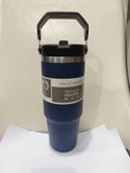 Portable Car Cup, Stainless Steel Travel Sports Water Bottle with Handle Cover, Coffee Tumbler Cup
