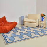 Living Room Coffee Table Checkerboard Carpet, Modern Light Luxury Household Cashmere-like Floor Mat