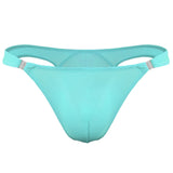 Men's Translucent, Ice Silk, Low Waist Buckle, T-back Underwear