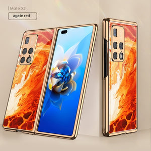 Foldable Screen Phone Case All-inclusive Electroplated Glass Shell