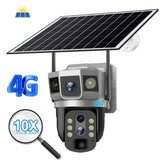 V380 3-Screen 4G Outdoor Household Smart Camera with 10x Zoom, Night Vision and HD Monitoring
