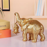 Gold Elephant Cradle Ornament, Resin Home Decorations