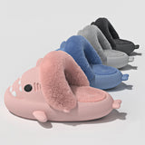 Winter Shark Slippers Detachable Warm Fuzzy Slippers, Bedroom House Shoes for Women