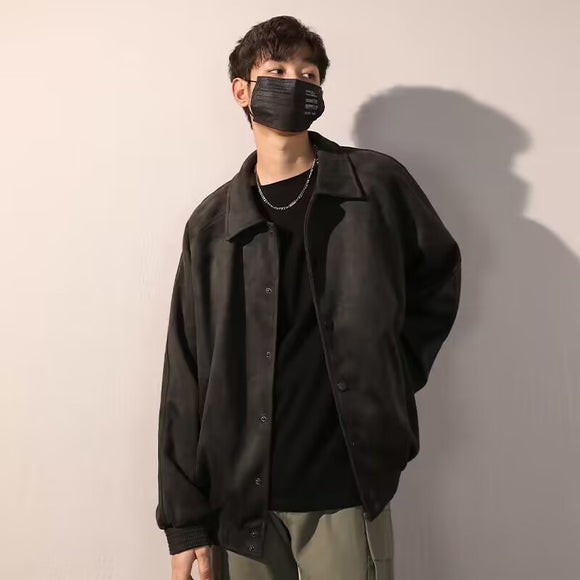 Men's Autumn Winter Suede Bomber Coat, Autumn Top Jacket