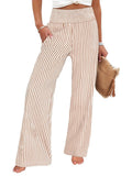 Loose-fit, Ruched, High-waisted, Straight-leg Women's Trousers