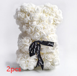 Valentine's Day Gift Rose Bear, Eternal Flower Rose Teddy Bear, PE Foam Toy for New Year's Eve