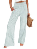 Loose-fit, Ruched, High-waisted, Straight-leg Women's Trousers