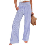 Loose-fit, Ruched, High-waisted, Straight-leg Women's Trousers