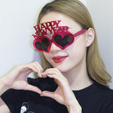 Creative Happy New Year Party Glasses Supplies Photo Props Holiday Dance Dress-up Funny Glasses