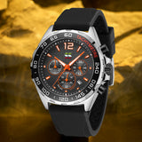 Rubber Strap Quartz Fashion Clock, Six-pin Timing Sports Watch