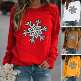 Christmas Creative Letter Print Crew Neck Sweatshirt for Women