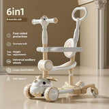 Children's Baby Push Handle Guardrail Scooter