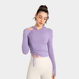 Slim-fitting Running Sweatshirt, Finger Yoga Workout Top
