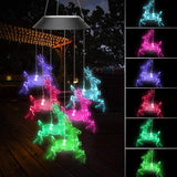Outdoor Solar Wind Chime Lamp Hummingbird Butterfly Ball Garden Decoration
