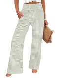 Loose-fit, Ruched, High-waisted, Straight-leg Women's Trousers