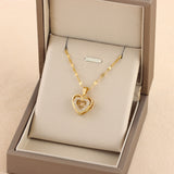 Valentine's Day Gift, Double-layer Smart Love Pendant, Titanium Steel Necklace, Fashion Jewelry for Women