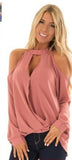 Women's Strapless Buttoned Long-sleeved Halterneck