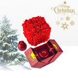 Valentine's Day Gift, Soap Rose Gift Box, Crystal Pendant Necklace Eternal Flower Jewelry Box Set