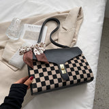 Large-capacity Fashion Plaid, Single Shoulder Women's Bag