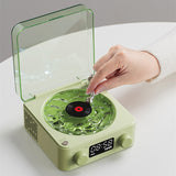 Retro Turntable Speaker Wireless Bluetooth, 5.0 Vinyl Record Player, Stereo Sound with White Noise, RGB Projection Lamp Effect