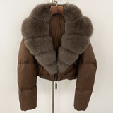 Fox Fur Collar Thick Short Down Jacket
