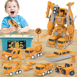Children's Magnetic Deformation Engineering Vehicle Magnetic Toy