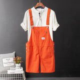 Men’s Retro Cargo Suspender Jumpsuit – Casual Straight Fit Korean Style Overalls
