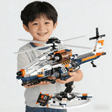 Premium Military Helicopter, Tank & Space Missile Carrier Building Block Collector Set (Display Model, Non-flying)