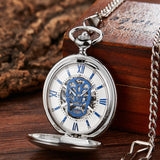 Skull Hollow Flip Retro Mechanical Pocket Watch