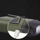 Outdoor Hand-cranked Power Generation Strong Light Solar USB Charging LED Flashlight