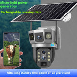 V380 3-Screen 4G Outdoor Household Smart Camera with 10x Zoom, Night Vision and HD Monitoring