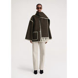 New Wool-blend Autumn/Winter Tassel Scarf and Collar Loose Woolen Coat