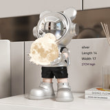 Desktop Space Bear Decoration, Moon Night Light Home Decor