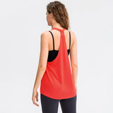 Women's Yoga Workout Blouse, Loose Running Top Quick-dry Vest