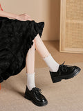 Deep Cut Thick Heel Shoes for Women